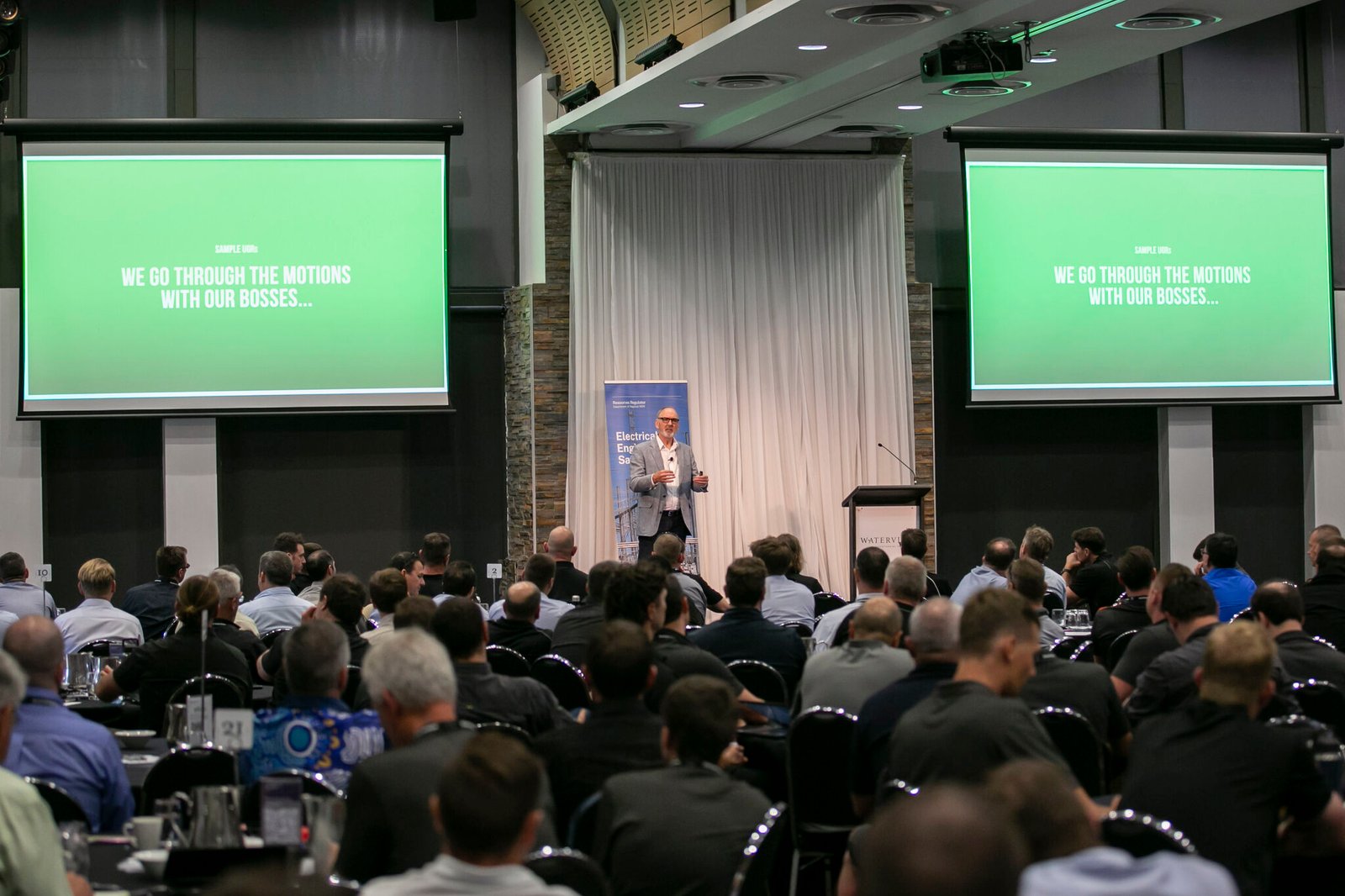 Steve Simpson interacting with conference delegates