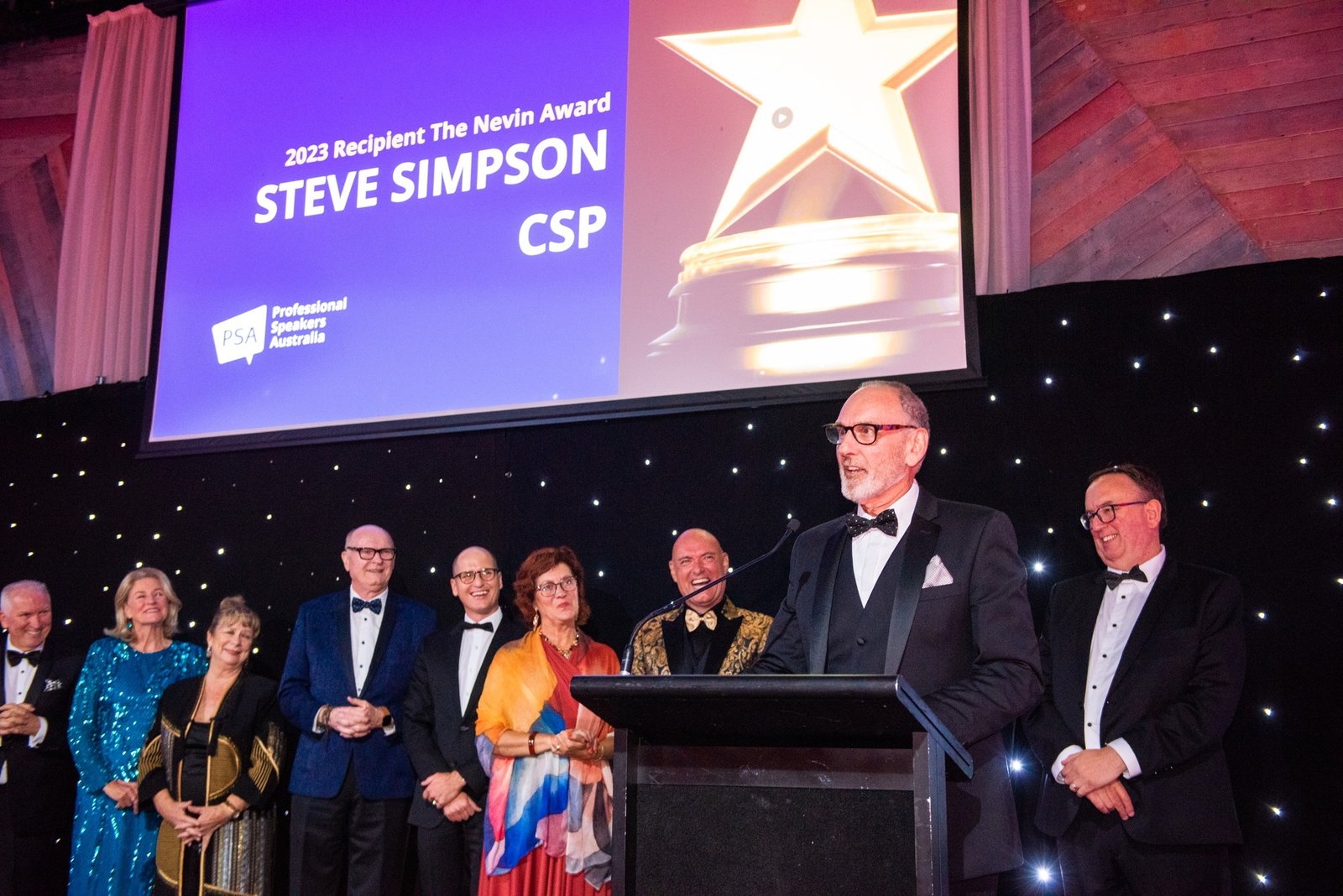 Steve Simpson speaking at an industry conference
