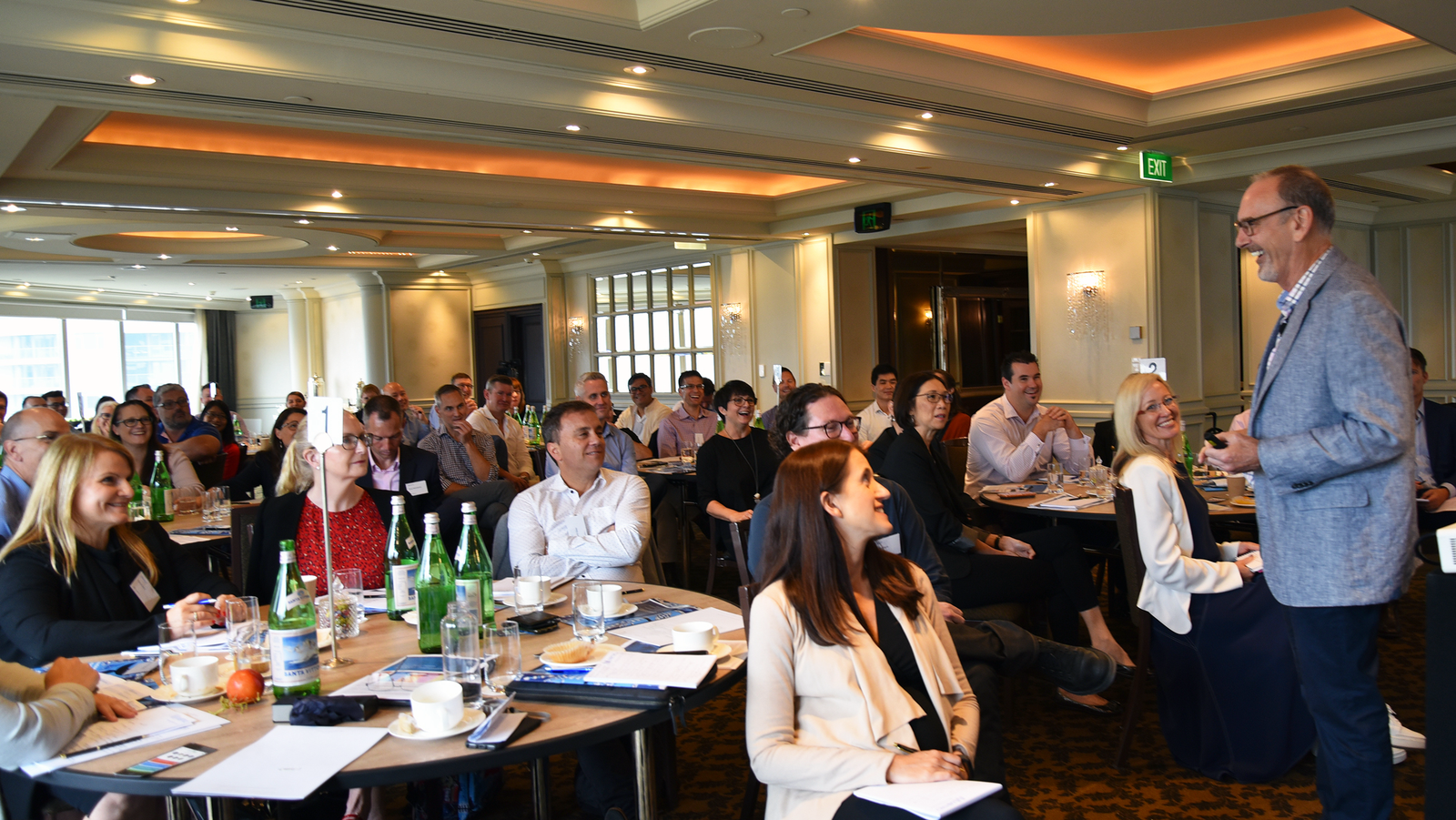 Steve Simpson sharing a humorous moment with conference delegates